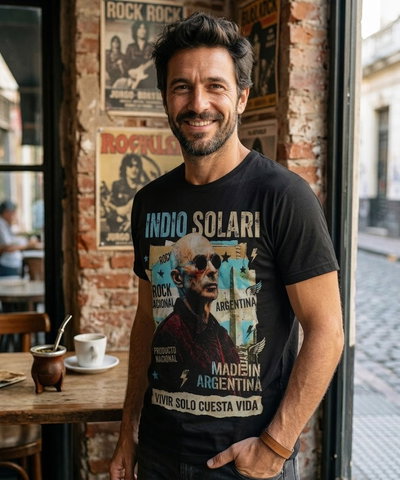 🌟Novedad 🌟 Remera Estampada Indio Solari Vivir Solo Cuesta Vida Unisex 100% Algodón 