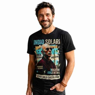 🌟Novedad 🌟 Remera Estampada Indio Solari Vivir Solo Cuesta Vida Unisex 100% Algodón