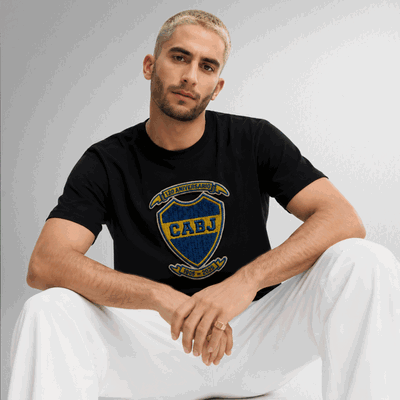 Remera Boca Juniors Efecto Bordado Unisex 100% Algodón