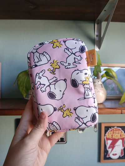 Neceser vertical simple snoopy rosa