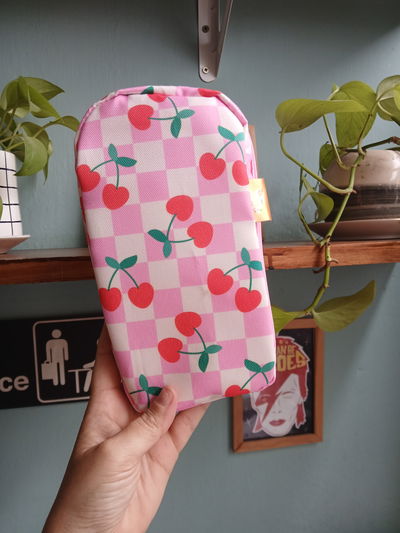 Cartuchera Vertical triple cerezas