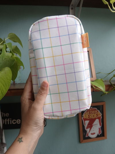 Cartuchera Vertical triple cuadrille pasteles