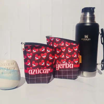 Set yerbera y azucarera corazones