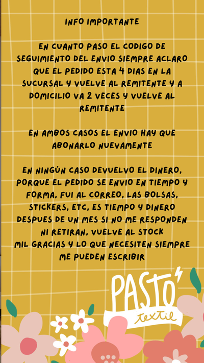 INFO IMPORTANTE ENVIOS