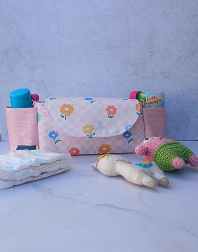 Bolsito neceser para cochecito cuadrille flores