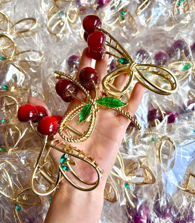 Broche Metal Cherry x6