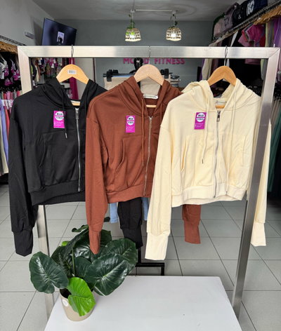 Campera crop Latte - algodón rústico 