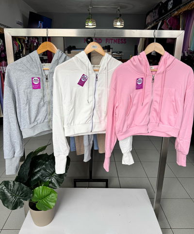 Campera crop Latte - algodón rústico 