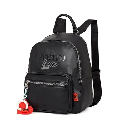 Mochila pequeña oreiro love art 22488 negra 