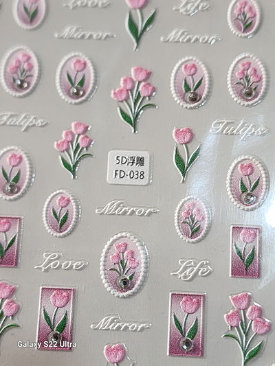 Sticker en 3D con Strass tulipán 038