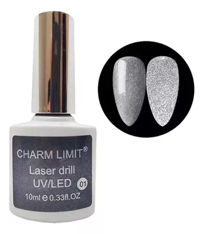 Semi Plata Laser Drill Charm Limit Reflectivo 