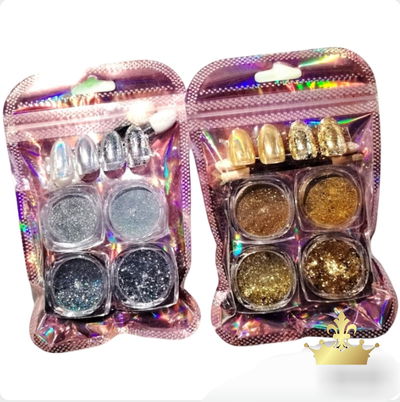 Set polvo Cromo Glitter y Flackes 