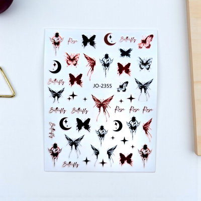 Sticker mariposas y lunas 