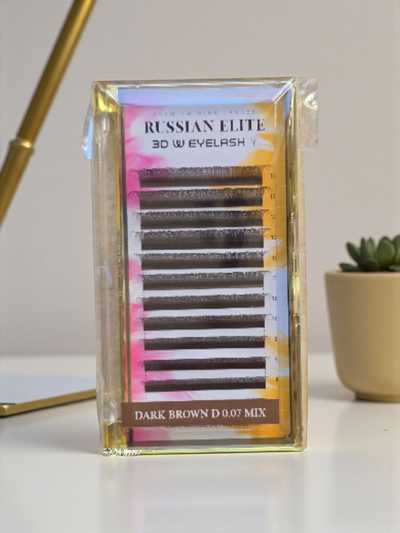 3D W D 0.07 Brown Russian Elite Neicha Fibras Pestañas Tecnológicas