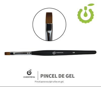 Pincel para Gel  Chato Cherimoya NRO 6