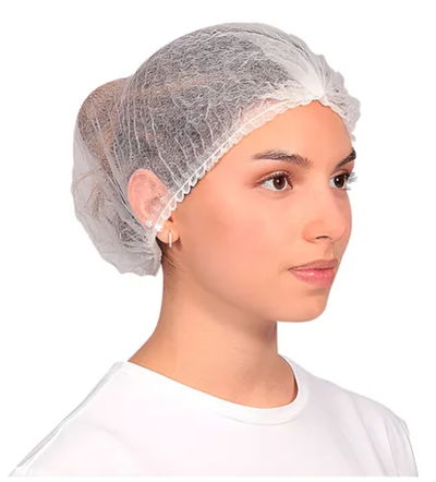 10 Cofias Plisadas Friselina con elastico descartables