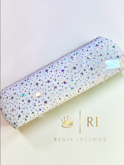 Apoya Manos blanco estrellas plata