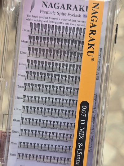 Pestañas Nagaraku Premade Spire 0.07 D MIX