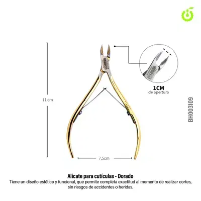 Alicate Corta Cuticulas Dorado Cherimoya
