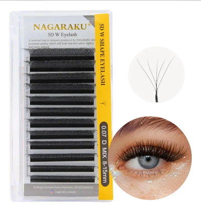 5D W D 0.07 Mix Nagaraku Fibras Pestañas Tecnológicas