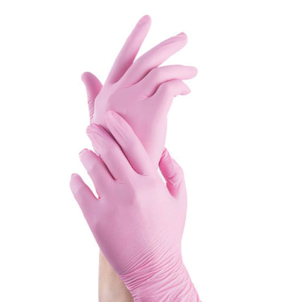 Guante Nitrilo Rosa Talle L PAR