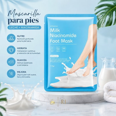 Mascarilla para Pies Leche mas Niacinamida.