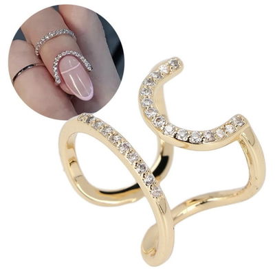 Anillo Oro Cristales Clear o tornasol regulable para Foto 