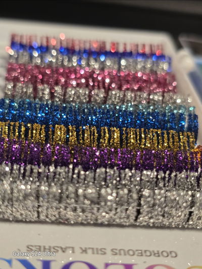 Pestañas 0.15 D 13mm Glitter Color