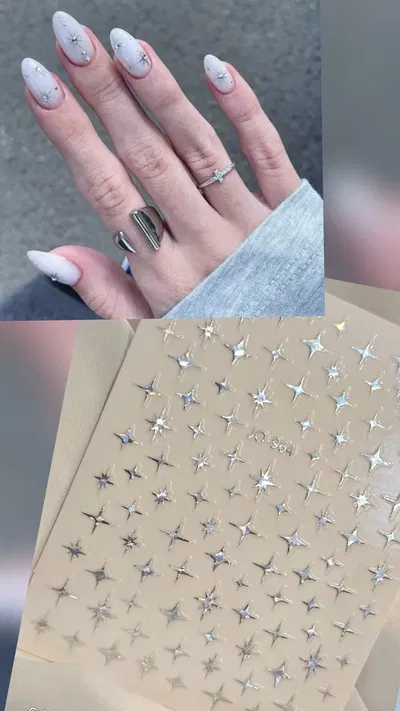 Sticker Estrellitas plata holográficas 964