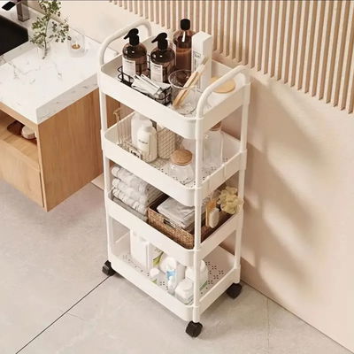 Carrito Organizador Auxiliar 4 Estantes con Ruedas 