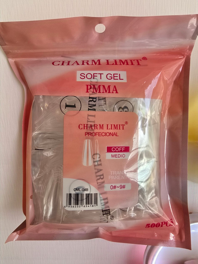 Tips Coffin Clear 500 pcs Charm Limit