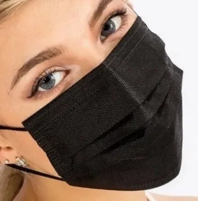 Barbijo Negro Tricapa Tapa Boca Mascarilla