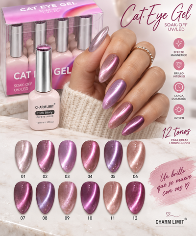 Semi Charm PINK STORY COLLECTION Cat Eyes, ojo de Gato, Magnético