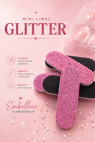 Mini lima glitter por  unidad