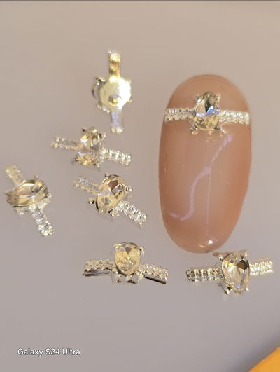 Dije aplique Ring plata Cristales 