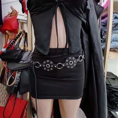 Cinto círculo faja Negro