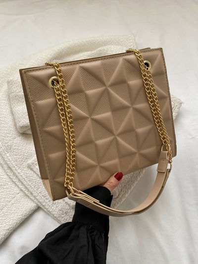 Cartera diamante  beige 