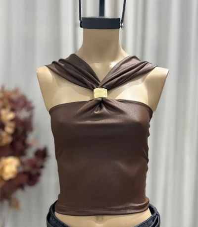 TOP MARILYN ACCESORIO "ATHENA" - MICROFIBRA