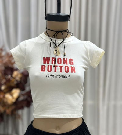 Baby tee WRONG" - ALGODON LYCRA