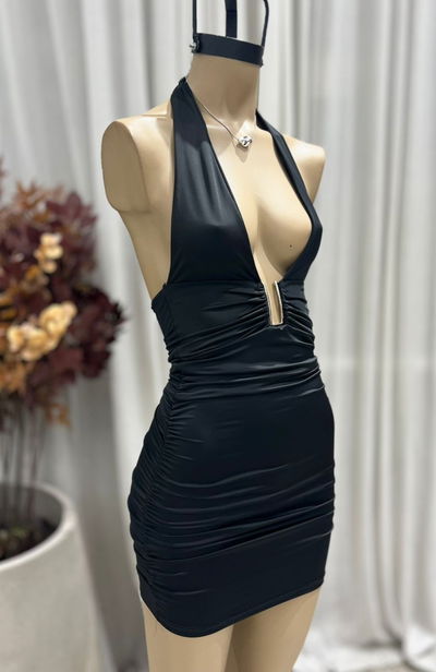 VESTIDO MARILYN ACCESORIO U - MICROFIBRA - Negro