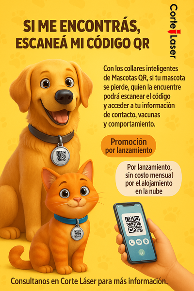 Mascotas QR: La Chapita Inteligente de Corte Láser para la Seguridad de tu Mascota