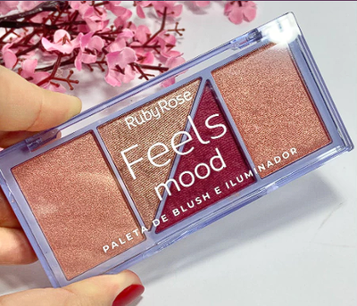 Paleta de Blush e Iluminador Feels Mood – Ruby Rose