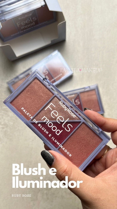Paleta de Blush e Iluminador Feels Mood – Ruby Rose