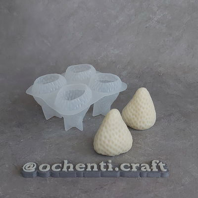 Molde Frutillas x4 -  Molde blanco