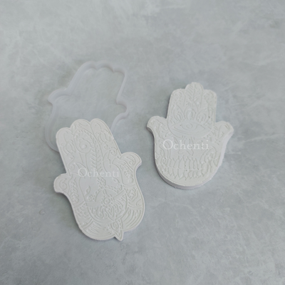 Posavasos Mano de Fátima x2: molde muestra