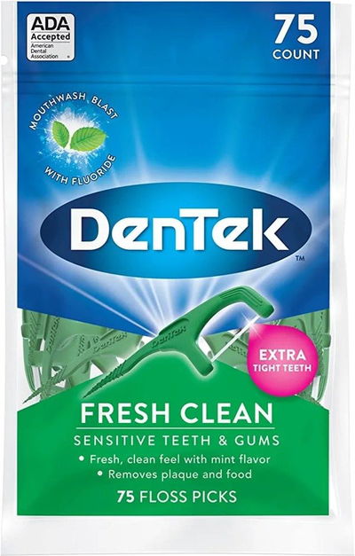 DENTEK Floss Picks Palillos con Hilo Dental (75 un)