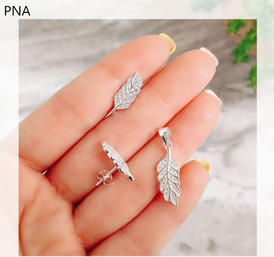 Aros hoja + dije