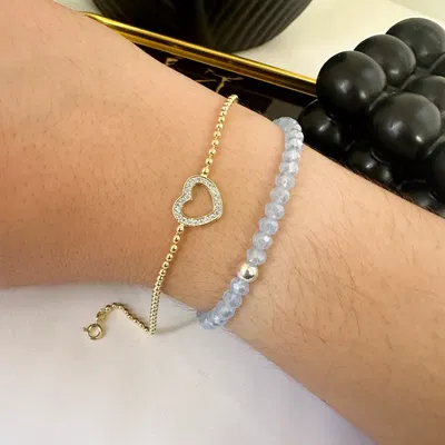 PULSERA CORAZÓN CON CUBIC GOLD