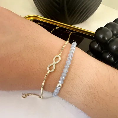 PULSERA INFINITO CON CUBIC GOLD