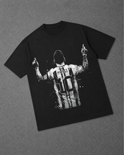 Remera Oversized Argentina: Messi (negro)